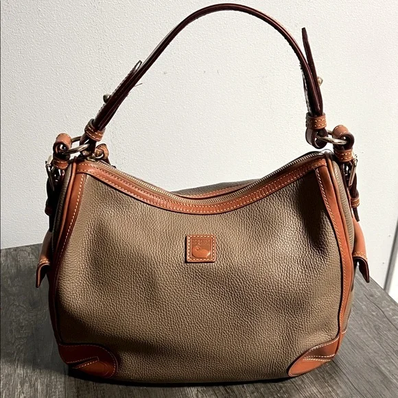 Dooney & Bourke Brown and Tan Hobo Bag - Picture 1 of 6